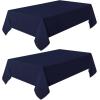 imagesancua 6 Pack Black Tablecloth 90 x 156 Inch  Rectangle Table Cloth for 8 Feet Table Stain and Wrinkle Resistant Washable Polyester Table Cover for Dining Wedding Banquet Party Buffet RestaurantNavy Blue