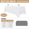 imagesancua 6 Pack Black Tablecloth 90 x 156 Inch  Rectangle Table Cloth for 8 Feet Table Stain and Wrinkle Resistant Washable Polyester Table Cover for Dining Wedding Banquet Party Buffet RestaurantWhite