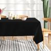 imagesancua 6 Pack Black Tablecloth 90 x 156 Inch  Rectangle Table Cloth for 8 Feet Table Stain and Wrinkle Resistant Washable Polyester Table Cover for Dining Wedding Banquet Party Buffet RestaurantBlack