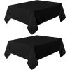 imagesancua 6 Pack Black Tablecloth 90 x 156 Inch  Rectangle Table Cloth for 8 Feet Table Stain and Wrinkle Resistant Washable Polyester Table Cover for Dining Wedding Banquet Party Buffet RestaurantBlack
