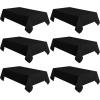 imagesancua 6 Pack Black Tablecloth 90 x 156 Inch  Rectangle Table Cloth for 8 Feet Table Stain and Wrinkle Resistant Washable Polyester Table Cover for Dining Wedding Banquet Party Buffet RestaurantBlack
