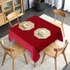 imagesancua 6 Pack Black Tablecloth 90 x 156 Inch  Rectangle Table Cloth for 8 Feet Table Stain and Wrinkle Resistant Washable Polyester Table Cover for Dining Wedding Banquet Party Buffet RestaurantRed