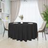 imagesancua Round Tablecloth  132 Inch  Water Resistant Spill Proof Washable Polyester Table Cloth Decorative Fabric Table Cover for Dining Table Buffet Parties and Camping Black