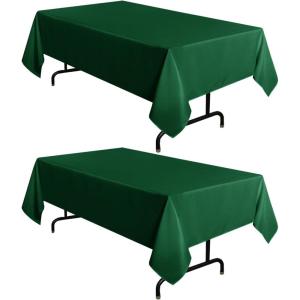 imagesancua 6 Pack Black Tablecloth 90 x 156 Inch  Rectangle Table Cloth for 8 Feet Table Stain and Wrinkle Resistant Washable Polyester Table Cover for Dining Wedding Banquet Party Buffet RestaurantHunter Green