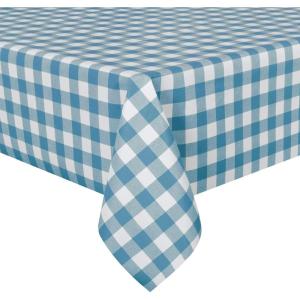 imagesancua Checkered Vinyl Square Tablecloth  54 x 54 Inch  100 Waterproof Oil Proof Spill Proof PVC Table Cloth Wipe Clean Table Cover for Dining Table Buffet Parties and Camping Black and WhiteTeal and White Checkered