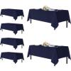imagesancua Black Rectangle Tablecloths for 8 Foot Tables 6 Pack  Washable Polyester Fabric Table Cloth for Wedding Party Birthday Banquet Reception 60x120 InchNavy
