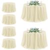 imagesancua Black Rectangle Tablecloths for 8 Foot Tables 6 Pack  Washable Polyester Fabric Table Cloth for Wedding Party Birthday Banquet Reception 60x120 InchBeige