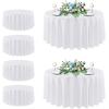 imagesancua Black Rectangle Tablecloths for 8 Foot Tables 6 Pack  Washable Polyester Fabric Table Cloth for Wedding Party Birthday Banquet Reception 60x120 InchWhite