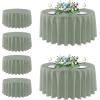 imagesancua Black Rectangle Tablecloths for 8 Foot Tables 6 Pack  Washable Polyester Fabric Table Cloth for Wedding Party Birthday Banquet Reception 60x120 InchSage Green