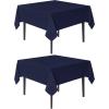 imagesancua Black Square Tablecloths 85x85 Inch 2 Pack  Fabric Table Cloth for Square or Round Tables Washable Polyester Table Cover for Outdoor Party Birthday Buffet ResturantNavy