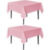 imagesancua Black Square Tablecloths 85x85 Inch 2 Pack  Fabric Table Cloth for Square or Round Tables Washable Polyester Table Cover for Outdoor Party Birthday Buffet ResturantPink