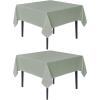 imagesancua Black Square Tablecloths 85x85 Inch 2 Pack  Fabric Table Cloth for Square or Round Tables Washable Polyester Table Cover for Outdoor Party Birthday Buffet ResturantSage Green