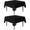 imagesancua Black Square Tablecloths 85x85 Inch 2 Pack  Fabric Table Cloth for Square or Round Tables Washable Polyester Table Cover for Outdoor Party Birthday Buffet ResturantBlack