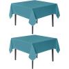 imagesancua Black Square Tablecloths 85x85 Inch 2 Pack  Fabric Table Cloth for Square or Round Tables Washable Polyester Table Cover for Outdoor Party Birthday Buffet ResturantTeal