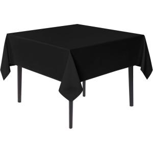 imagesancua Black Square Tablecloths 85x85 Inch 2 Pack  Fabric Table Cloth for Square or Round Tables Washable Polyester Table Cover for Outdoor Party Birthday Buffet ResturantBlack