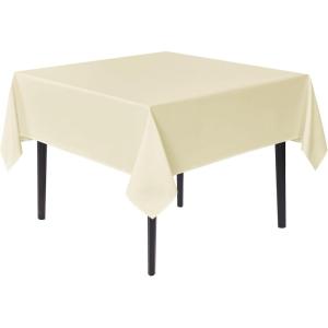 imagesancua Black Square Tablecloths 85x85 Inch 2 Pack  Fabric Table Cloth for Square or Round Tables Washable Polyester Table Cover for Outdoor Party Birthday Buffet ResturantBeige