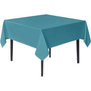 imagesancua Black Square Tablecloths 85x85 Inch 2 Pack  Fabric Table Cloth for Square or Round Tables Washable Polyester Table Cover for Outdoor Party Birthday Buffet ResturantTeal