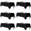 imagesancua Navy Blue Tablecloths for 8 Foot Rectangle Tables 6 Pack  60x120 Inch  Washable Fabric Cloth Table Cloth Reusable Polyester Table Covers for Wedding Party Banquet Independence DayBlack