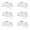 imagesancua Navy Blue Tablecloths for 8 Foot Rectangle Tables 6 Pack  60x120 Inch  Washable Fabric Cloth Table Cloth Reusable Polyester Table Covers for Wedding Party Banquet Independence DayWhite