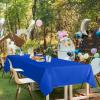 imagesancua Navy Blue Tablecloths for 8 Foot Rectangle Tables 6 Pack  60x120 Inch  Washable Fabric Cloth Table Cloth Reusable Polyester Table Covers for Wedding Party Banquet Independence DayRoyal Blue