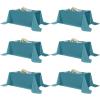 imagesancua Navy Blue Tablecloths for 8 Foot Rectangle Tables 6 Pack  60x120 Inch  Washable Fabric Cloth Table Cloth Reusable Polyester Table Covers for Wedding Party Banquet Independence DayTeal
