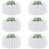 imagesancua Navy Blue Tablecloths for 8 Foot Rectangle Tables 6 Pack  60x120 Inch  Washable Fabric Cloth Table Cloth Reusable Polyester Table Covers for Wedding Party Banquet Independence DayWhite