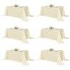 imagesancua Navy Blue Tablecloths for 8 Foot Rectangle Tables 6 Pack  60x120 Inch  Washable Fabric Cloth Table Cloth Reusable Polyester Table Covers for Wedding Party Banquet Independence DayBeige