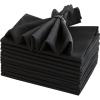 image:imagesancua 12 Pack Black Cloth Napkins 20 x 20 Inches 100 Polyester Fabric Dinner Napkins with Hemmed Edges Washable Reusable Napkin Ideal for Parties Weddings and Restaurant Dinners
