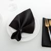 image:imagesancua 12 Pack Black Cloth Napkins 17 x 17 Inches 100 Polyester Fabric Dinner Napkins with Hemmed Edges Washable Reusable Napkin Ideal for Parties Weddings and Restaurant Dinners