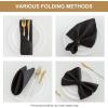 image:imagesancua 12 Pack Black Cloth Napkins 17 x 17 Inches 100 Polyester Fabric Dinner Napkins with Hemmed Edges Washable Reusable Napkin Ideal for Parties Weddings and Restaurant Dinners