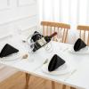 image:imagesancua 12 Pack Black Cloth Napkins 20 x 20 Inches 100 Polyester Fabric Dinner Napkins with Hemmed Edges Washable Reusable Napkin Ideal for Parties Weddings and Restaurant Dinners