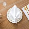 image:imagesancua 12 Pack White Cloth Napkins 20 x 20 Inches 100 Polyester Fabric Dinner Napkins with Hemmed Edges Washable Reusable Napkin Ideal for Parties Weddings and Restaurant Dinners