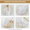 image:imagesancua 12 Pack White Cloth Napkins 20 x 20 Inches 100 Polyester Fabric Dinner Napkins with Hemmed Edges Washable Reusable Napkin Ideal for Parties Weddings and Restaurant Dinners