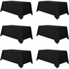 image:imagesancua Round Tablecloth 108 Inch Diameter 6 Pack Burgundy  Circle Polyester Fabric Table Cloth for Chiristmas Party Reception Banquet Birthday Washable Formal Table Cover Fit 4296 Inch TablesBlack
