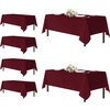 image:imagesancua Round Tablecloth 108 Inch Diameter 6 Pack Burgundy  Circle Polyester Fabric Table Cloth for Chiristmas Party Reception Banquet Birthday Washable Formal Table Cover Fit 4296 Inch TablesBurgundy