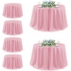 image:imagesancua Round Tablecloth 108 Inch Diameter 6 Pack Burgundy  Circle Polyester Fabric Table Cloth for Chiristmas Party Reception Banquet Birthday Washable Formal Table Cover Fit 4296 Inch TablesPink