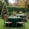 image:imagesancua Round Tablecloth 108 Inch Diameter 6 Pack Burgundy  Circle Polyester Fabric Table Cloth for Chiristmas Party Reception Banquet Birthday Washable Formal Table Cover Fit 4296 Inch TablesHunter Green