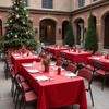 image:imagesancua Round Tablecloth 108 Inch Diameter 6 Pack Burgundy  Circle Polyester Fabric Table Cloth for Chiristmas Party Reception Banquet Birthday Washable Formal Table Cover Fit 4296 Inch TablesRed