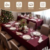 image:imagesancua Round Tablecloth 108 Inch Diameter 6 Pack Burgundy  Circle Polyester Fabric Table Cloth for Chiristmas Party Reception Banquet Birthday Washable Formal Table Cover Fit 4296 Inch TablesBurgundy