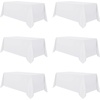 image:imagesancua Round Tablecloth 108 Inch Diameter 6 Pack Burgundy  Circle Polyester Fabric Table Cloth for Chiristmas Party Reception Banquet Birthday Washable Formal Table Cover Fit 4296 Inch TablesWhite