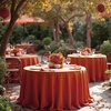 image:imagesancua Round Tablecloth 108 Inch Diameter 6 Pack Burgundy  Circle Polyester Fabric Table Cloth for Chiristmas Party Reception Banquet Birthday Washable Formal Table Cover Fit 4296 Inch TablesRust