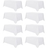 image:imagesancua Round Tablecloth 108 Inch Diameter 6 Pack Burgundy  Circle Polyester Fabric Table Cloth for Chiristmas Party Reception Banquet Birthday Washable Formal Table Cover Fit 4296 Inch TablesWhite