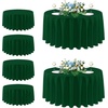image:imagesancua Round Tablecloth 108 Inch Diameter 6 Pack Burgundy  Circle Polyester Fabric Table Cloth for Chiristmas Party Reception Banquet Birthday Washable Formal Table Cover Fit 4296 Inch TablesHunter Green