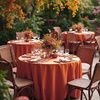image:imagesancua Round Tablecloth 108 Inch Diameter 6 Pack Burgundy  Circle Polyester Fabric Table Cloth for Chiristmas Party Reception Banquet Birthday Washable Formal Table Cover Fit 4296 Inch TablesRust
