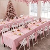 image:imagesancua Round Tablecloth 108 Inch Diameter 6 Pack Burgundy  Circle Polyester Fabric Table Cloth for Chiristmas Party Reception Banquet Birthday Washable Formal Table Cover Fit 4296 Inch TablesPink