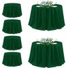 image:imagesancua Round Tablecloth 108 Inch Diameter 6 Pack Burgundy  Circle Polyester Fabric Table Cloth for Chiristmas Party Reception Banquet Birthday Washable Formal Table Cover Fit 4296 Inch TablesHunter Green