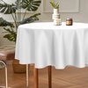 image:imagesancua Round Tablecloth 108 Inch Diameter 6 Pack Burgundy  Circle Polyester Fabric Table Cloth for Chiristmas Party Reception Banquet Birthday Washable Formal Table Cover Fit 4296 Inch TablesWhite