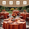 image:imagesancua Round Tablecloth 108 Inch Diameter 6 Pack Burgundy  Circle Polyester Fabric Table Cloth for Chiristmas Party Reception Banquet Birthday Washable Formal Table Cover Fit 4296 Inch TablesRust