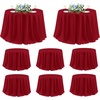 image:imagesancua Round Tablecloth 108 Inch Diameter 6 Pack Burgundy  Circle Polyester Fabric Table Cloth for Chiristmas Party Reception Banquet Birthday Washable Formal Table Cover Fit 4296 Inch TablesRed