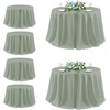 image:imagesancua Round Tablecloth 108 Inch Diameter 6 Pack Burgundy  Circle Polyester Fabric Table Cloth for Chiristmas Party Reception Banquet Birthday Washable Formal Table Cover Fit 4296 Inch TablesSage Green